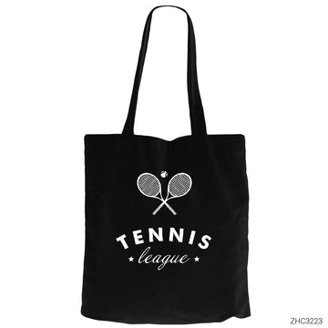 Tennis League Siyah Kanvas Bez Çanta