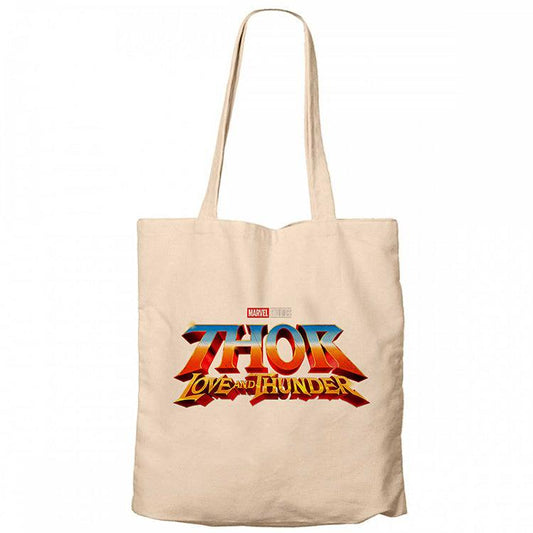 Thor Aşk ve Gök Gürültüsü Logo Krem Kanvas Bez Çanta - Zepplingiyim