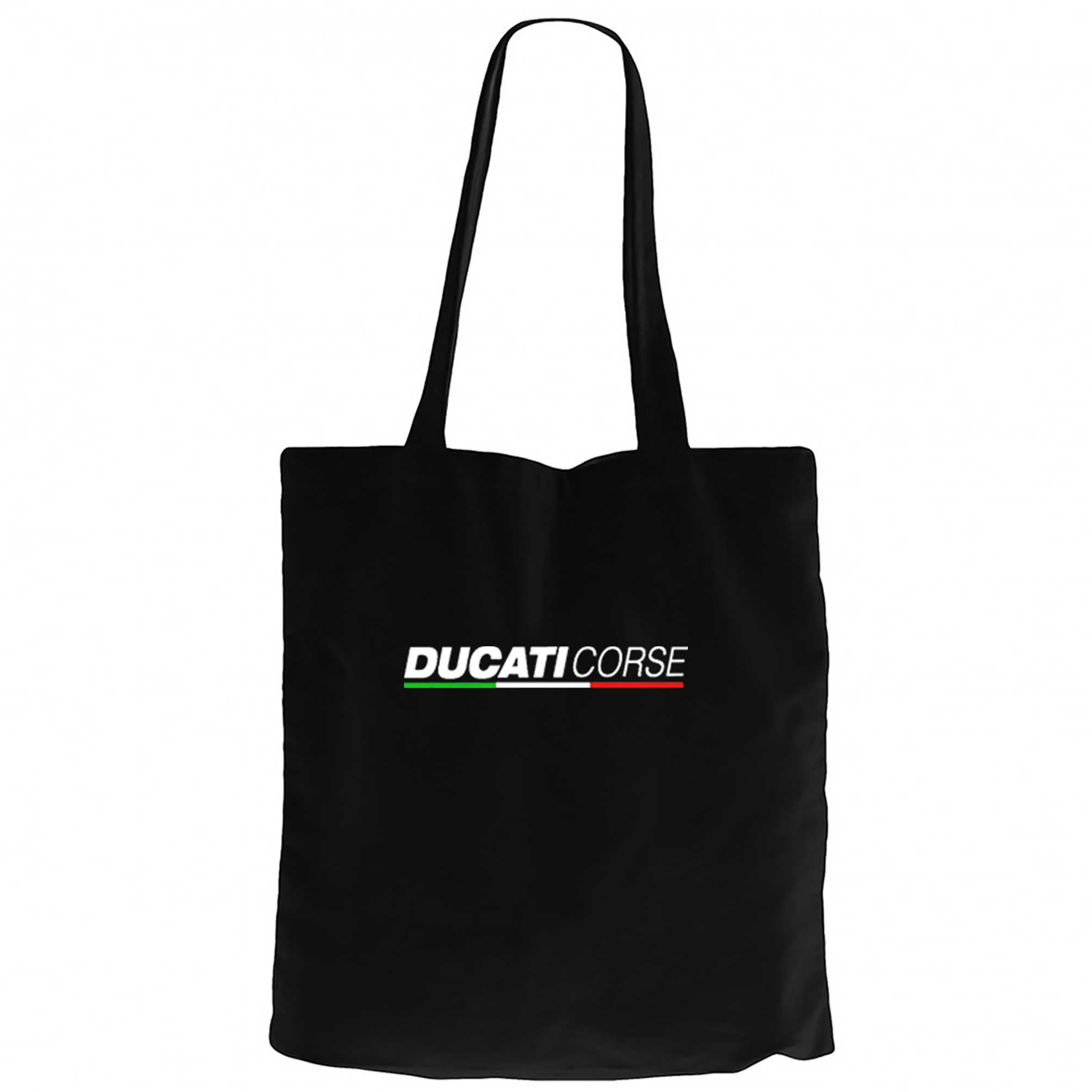 Ducati Corse Text Siyah Kanvas Bez Çanta