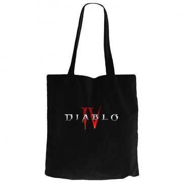 Diablo IV Logo Siyah Kanvas Bez Çanta