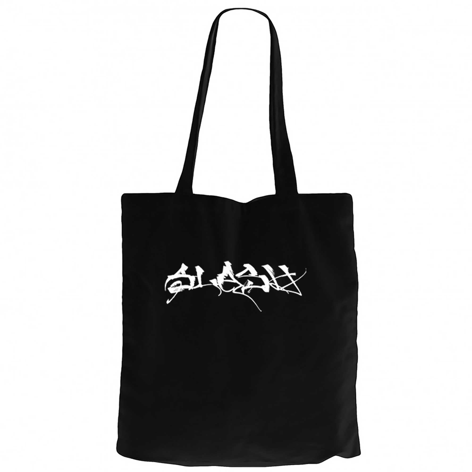 Slash Logo Siyah Kanvas Bez Çanta