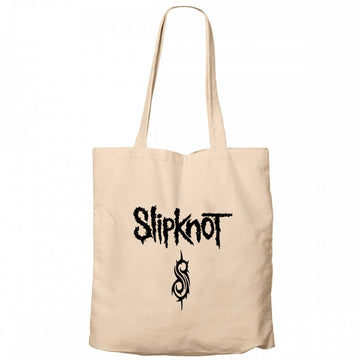 Slipknot Logo Text Krem Kanvas Bez Çanta
