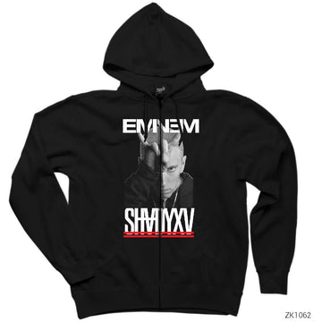 Eminem Shady XV Siyah Fermuarlı Kapşonlu Sweatshirt