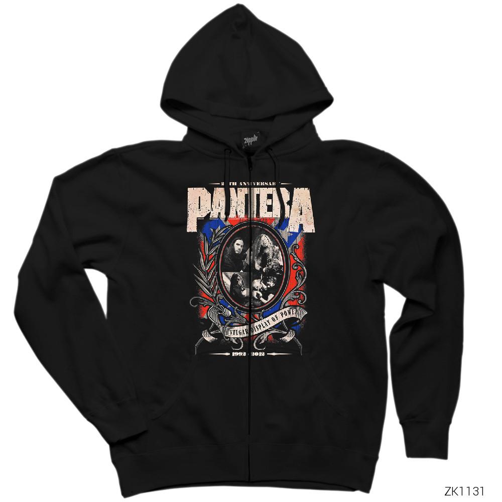 Pantera 20th Anniversary Siyah Fermuarlı Kapşonlu Sweatshirt