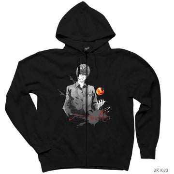 Death Note Bad Apple Siyah Fermuarlı Kapşonlu Sweatshirt