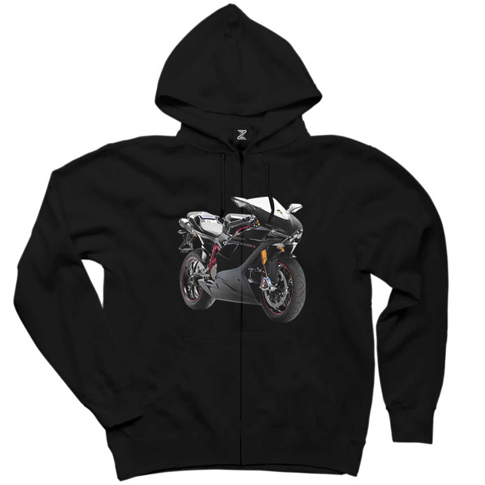 Ducati 1098 Siyah Fermuarlı Kapşonlu Sweatshirt