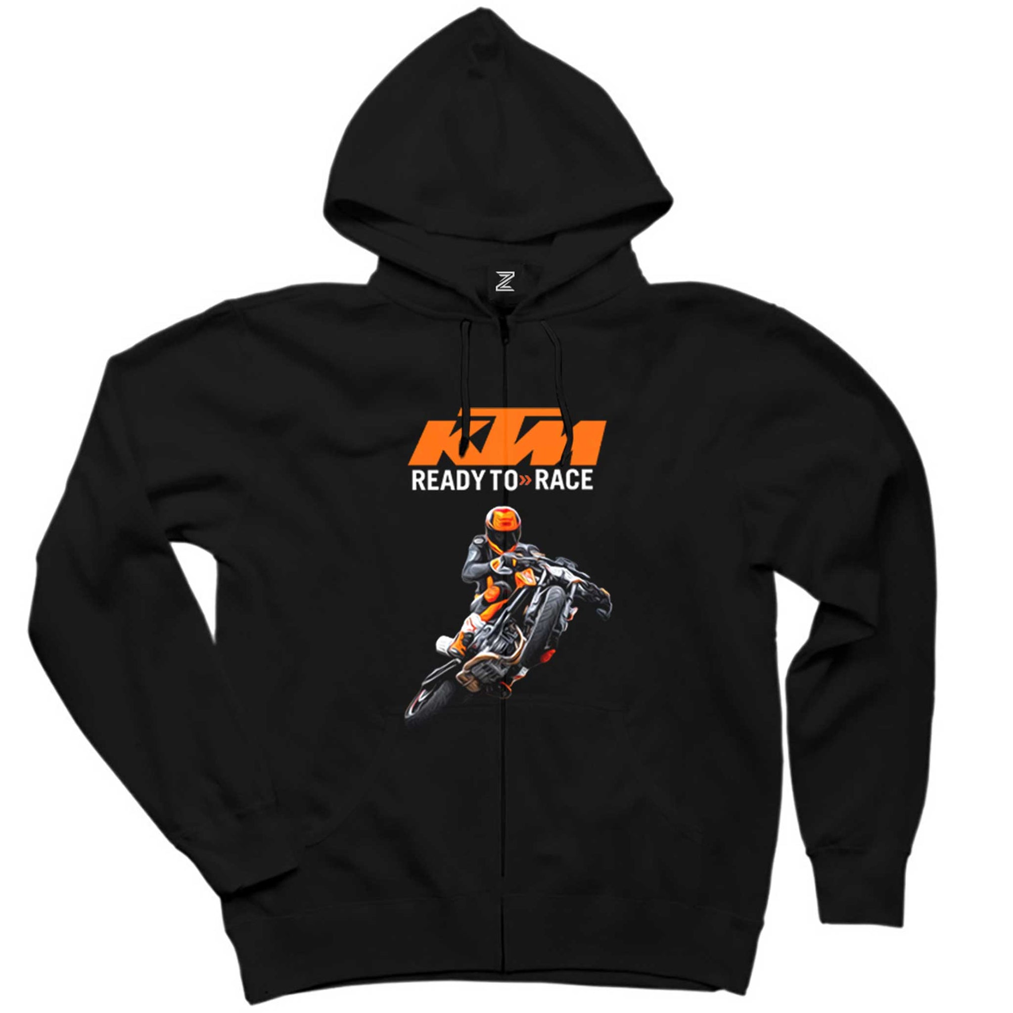 KTM Ready To Race Moto Siyah Fermuarlı Kapşonlu Sweatshirt