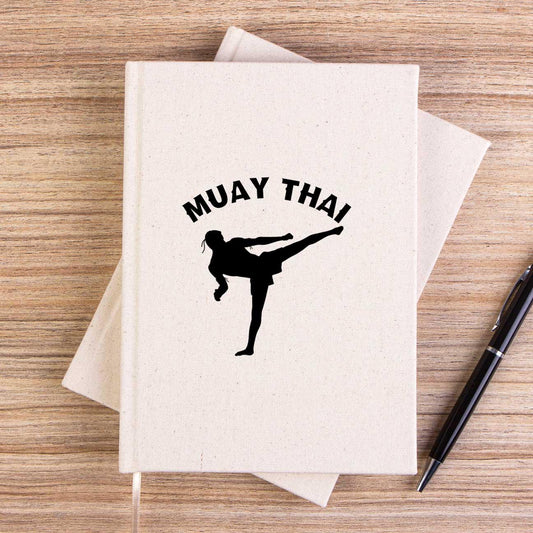 Karate Muay Thai Silhouette Çizgisiz Kanvas Defter - Zepplingiyim