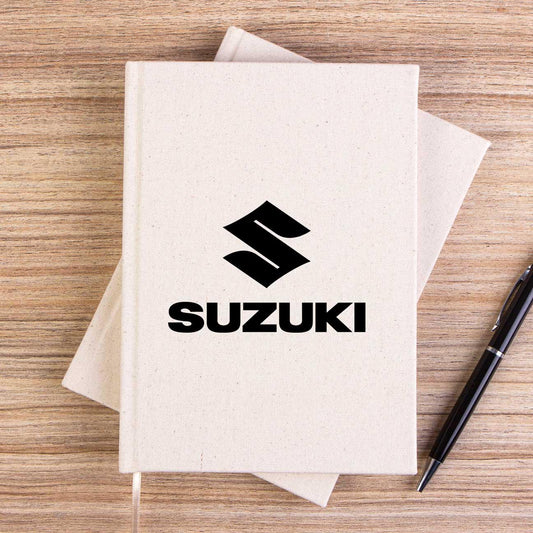 Suzuki Logo Text Black Çizgisiz Kanvas Defter - Zepplingiyim