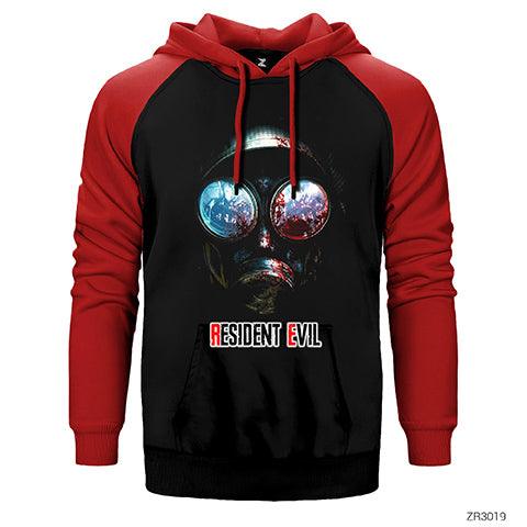 Resident Evil Gas Mask Çift Renk Reglan Kol Sweatshirt / Hoodie - Zepplingiyim