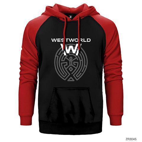 Westworld Point Çift Renk Reglan Kol Sweatshirt / Hoodie - Zepplingiyim