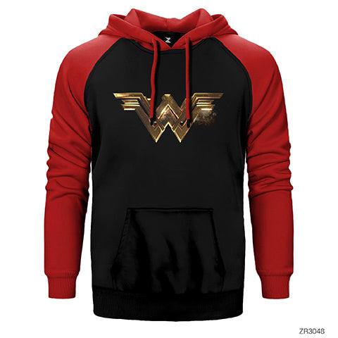 Wonder Woman Gold Çift Renk Reglan Kol Sweatshirt / Hoodie - Zepplingiyim