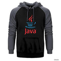 Java Logo Çift Renk Reglan Kol Sweatshirt / Hoodie - Zepplingiyim