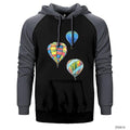 Kapadokya Balonları Çift Renk Reglan Kol Sweatshirt / Hoodie - Zepplingiyim