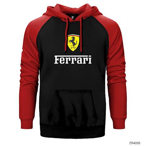 Ferrari in Italy Çift Renk Reglan Kol Sweatshirt / Hoodie - Zepplingiyim