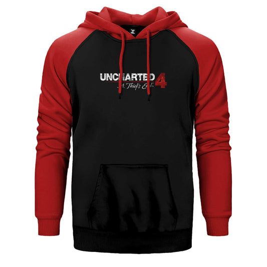 Uncharted 4 Logo Çift Renk Reglan Kol Sweatshirt / Hoodie - Zepplingiyim