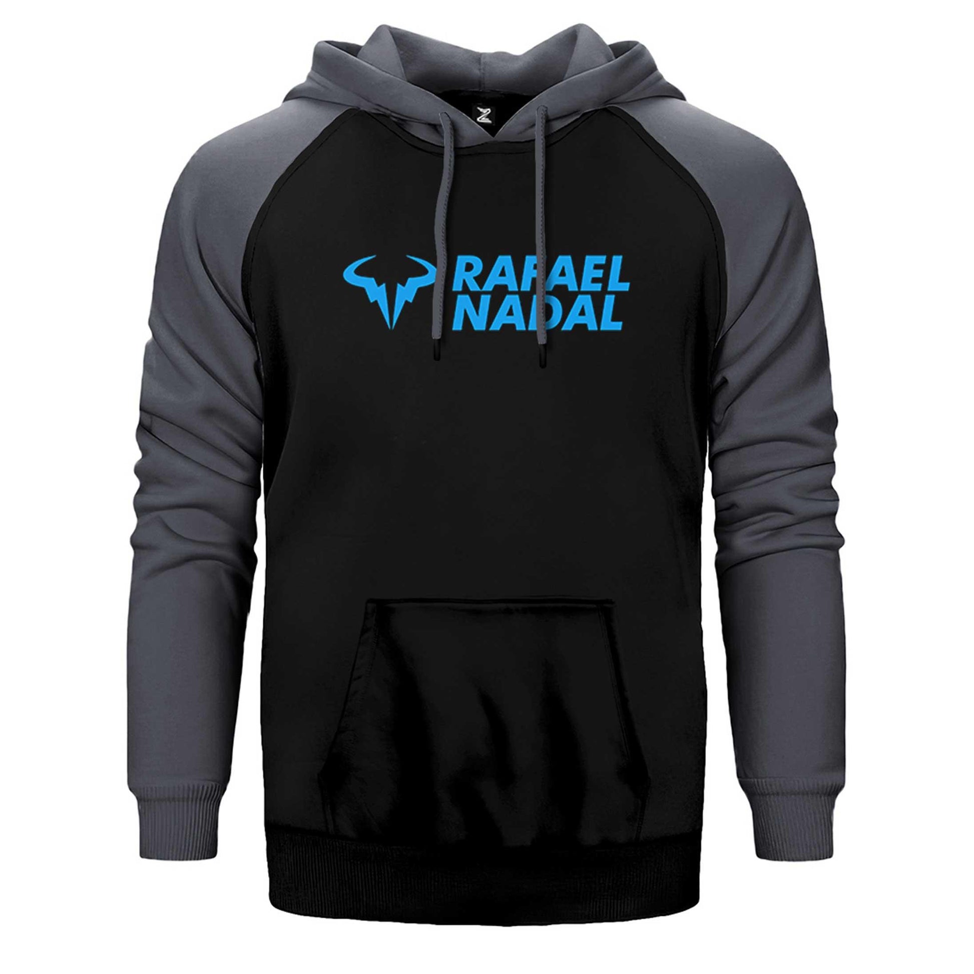 Rafael Nadal Blue Logo Text Çift Renk Reglan Kol Sweatshirt / Hoodie - Zepplingiyim