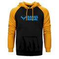 Rafael Nadal Blue Logo Text Çift Renk Reglan Kol Sweatshirt / Hoodie - Zepplingiyim