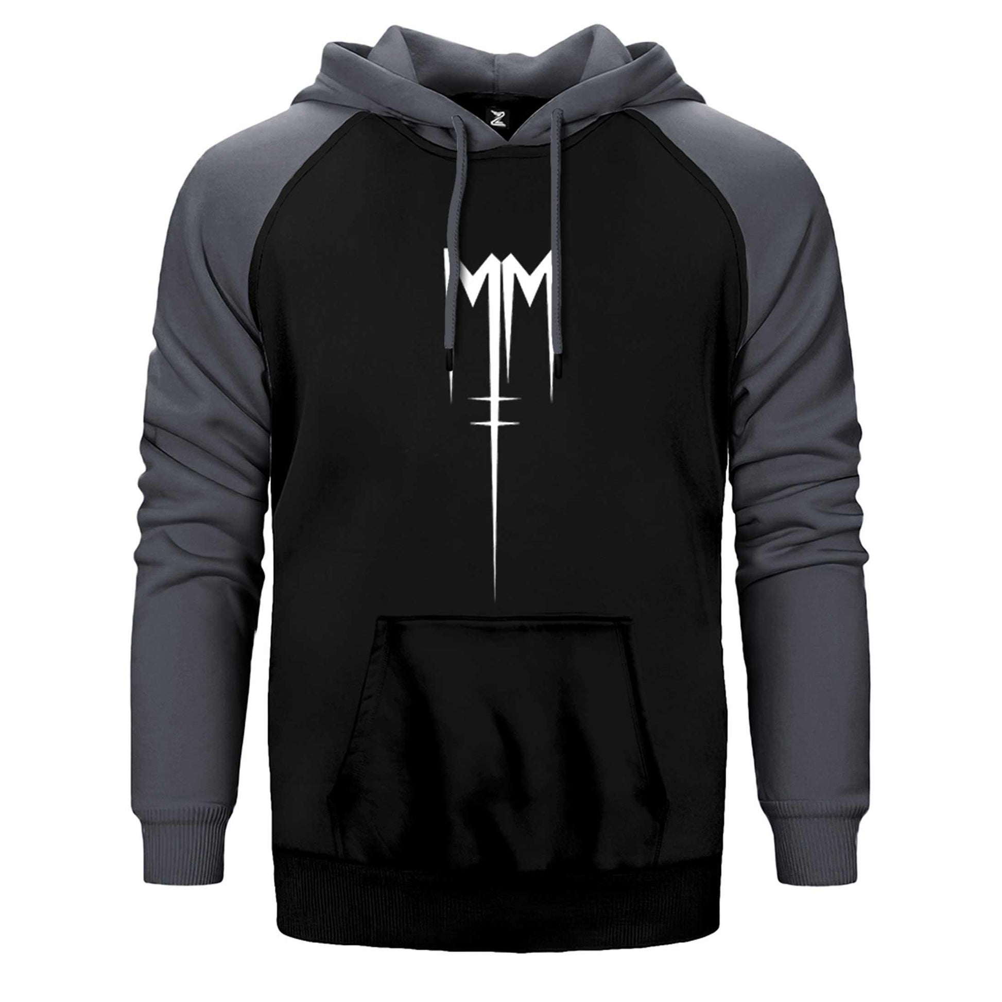 Marilyn Manson Born Villain Logo Çift Renk Reglan Kol Sweatshirt / Hoodie - Zepplingiyim