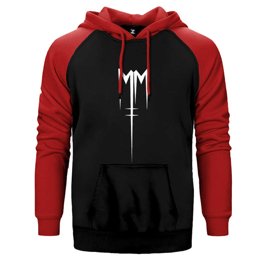Marilyn Manson Born Villain Logo Çift Renk Reglan Kol Sweatshirt / Hoodie - Zepplingiyim