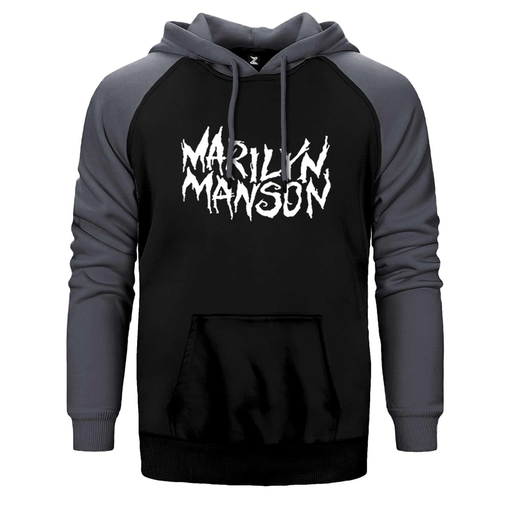Marilyn Manson Iconic Text Çift Renk Reglan Kol Sweatshirt / Hoodie - Zepplingiyim