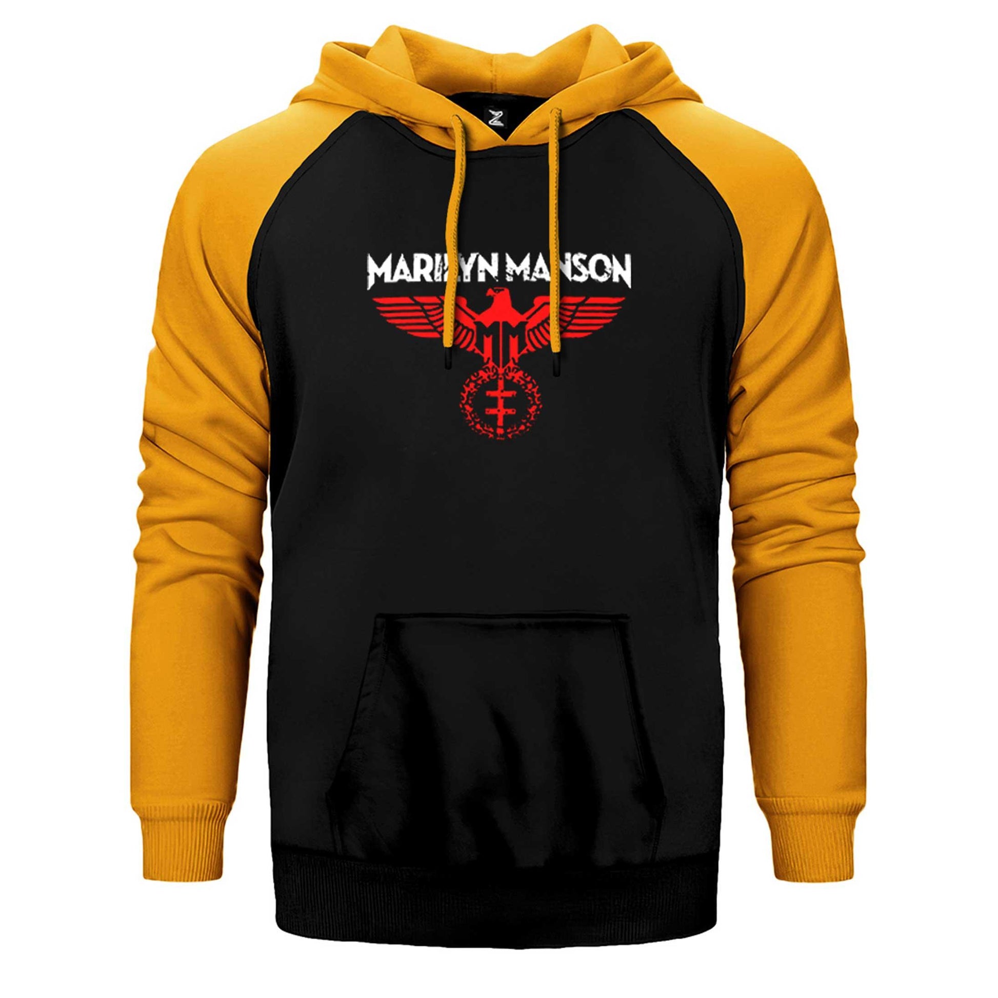 Marilyn Manson Spread Eagle Çift Renk Reglan Kol Sweatshirt / Hoodie - Zepplingiyim