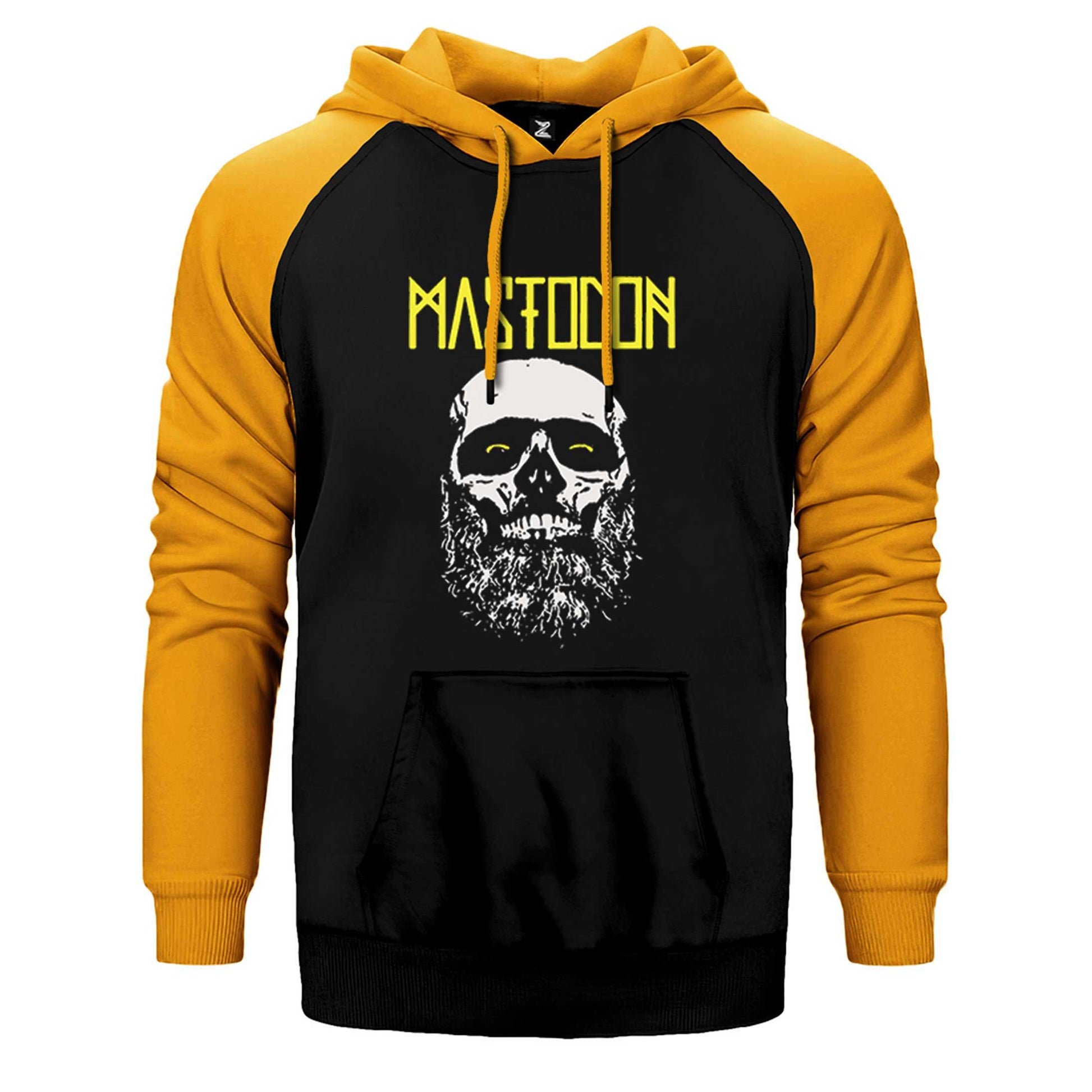 Mastodon Skull Çift Renk Reglan Kol Sweatshirt / Hoodie - Zepplingiyim