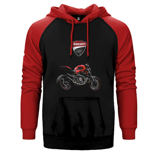 Ducati Monster Çift Renk Reglan Kol Sweatshirt / Hoodie - Zepplingiyim