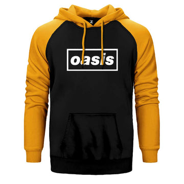 Oasis Text Çift Renk Reglan Kol Sweatshirt / Hoodie