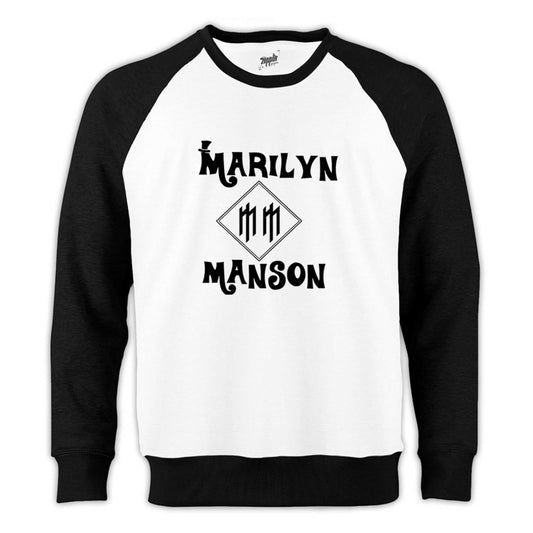 Marilyn Manson Text Reglan Kol Beyaz Sweatshirt - Zepplingiyim