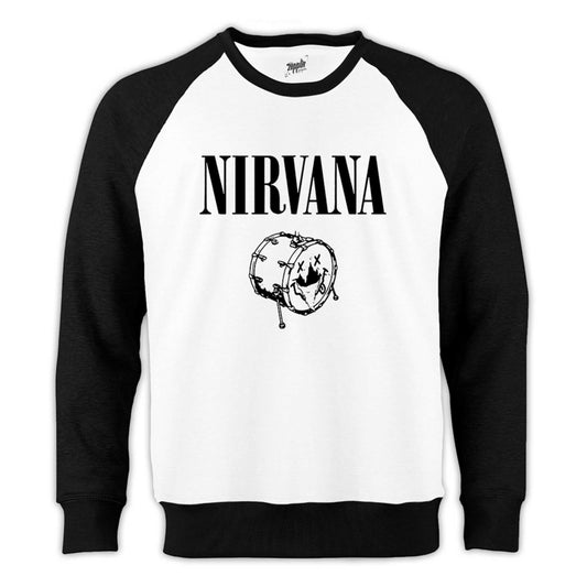 Nirvana Logo Classic Reglan Kol Beyaz Sweatshirt - Zepplingiyim