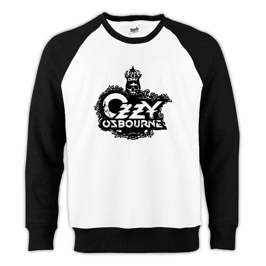 Ozzy Osbourne Skull Reglan Kol Beyaz Sweatshirt - Zepplingiyim