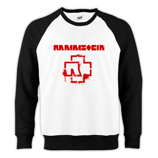 Rammstein Fly Reglan Kol Beyaz Sweatshirt - Zepplingiyim