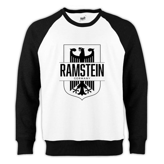 Rammstein Germany Reglan Kol Beyaz Sweatshirt - Zepplingiyim