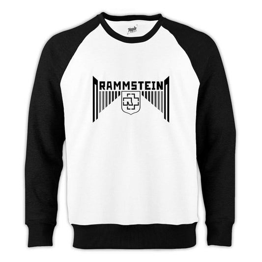 Rammstein Wall Reglan Kol Beyaz Sweatshirt - Zepplingiyim