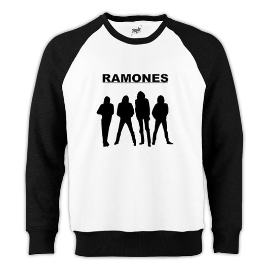 Ramones Group Reglan Kol Beyaz Sweatshirt - Zepplingiyim