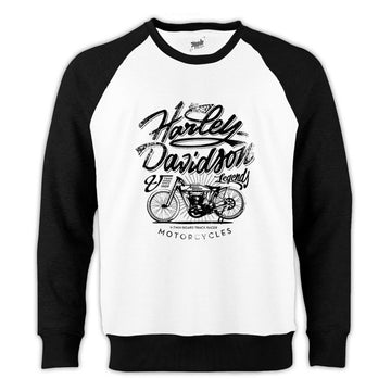 Harley Davidson Legends Reglan Kol Beyaz Sweatshirt - Zepplingiyim