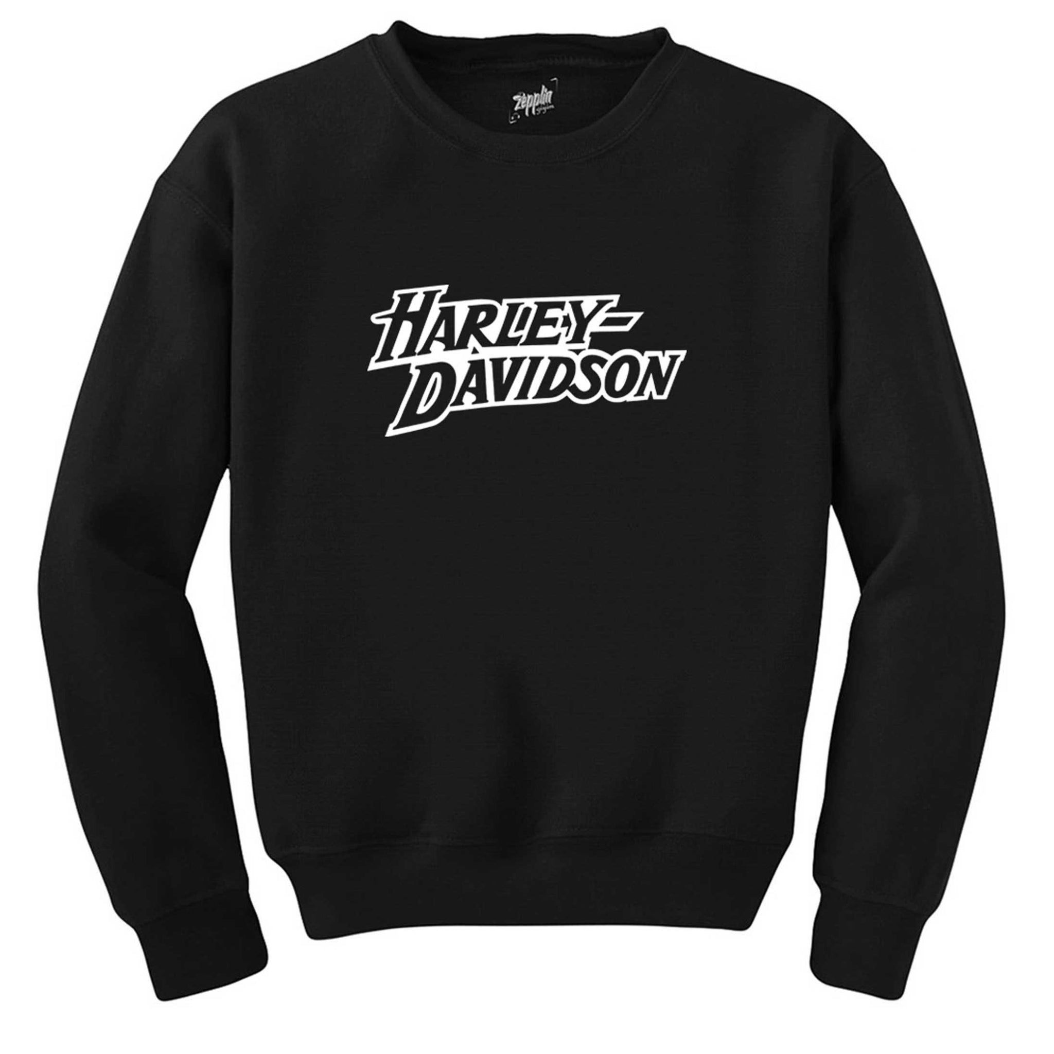 Harley Davidson Logo 3 Siyah Sweatshirt - Zepplingiyim