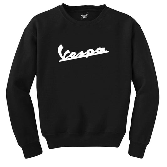 Vespa Logo 3 Siyah Sweatshirt - Zepplingiyim