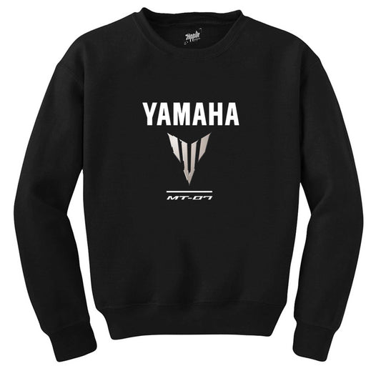 Yamaha MT07 Logo Siyah Sweatshirt - Zepplingiyim