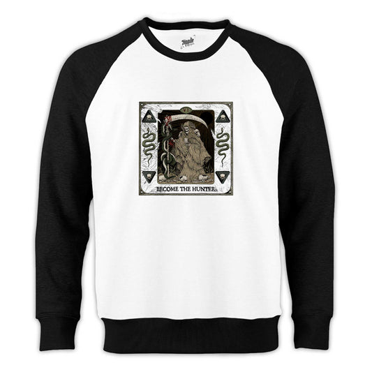 Suicide Silence Become The Hunter Artwork Reglan Kol Beyaz Sweatshirt - Zepplingiyim
