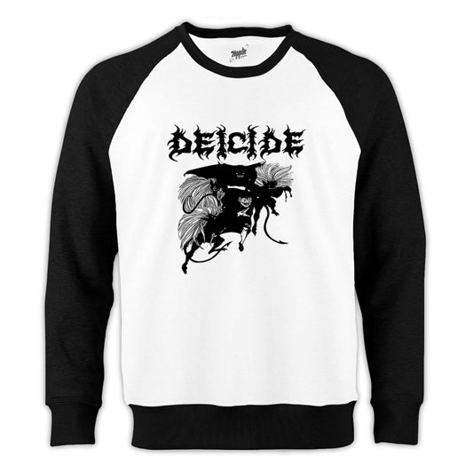 Deicide Band Metal Slayer Reglan Kol Beyaz Sweatshirt - Zepplingiyim