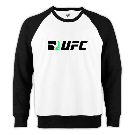 UFC Green Kick Reglan Kol Beyaz Sweatshirt - Zepplingiyim