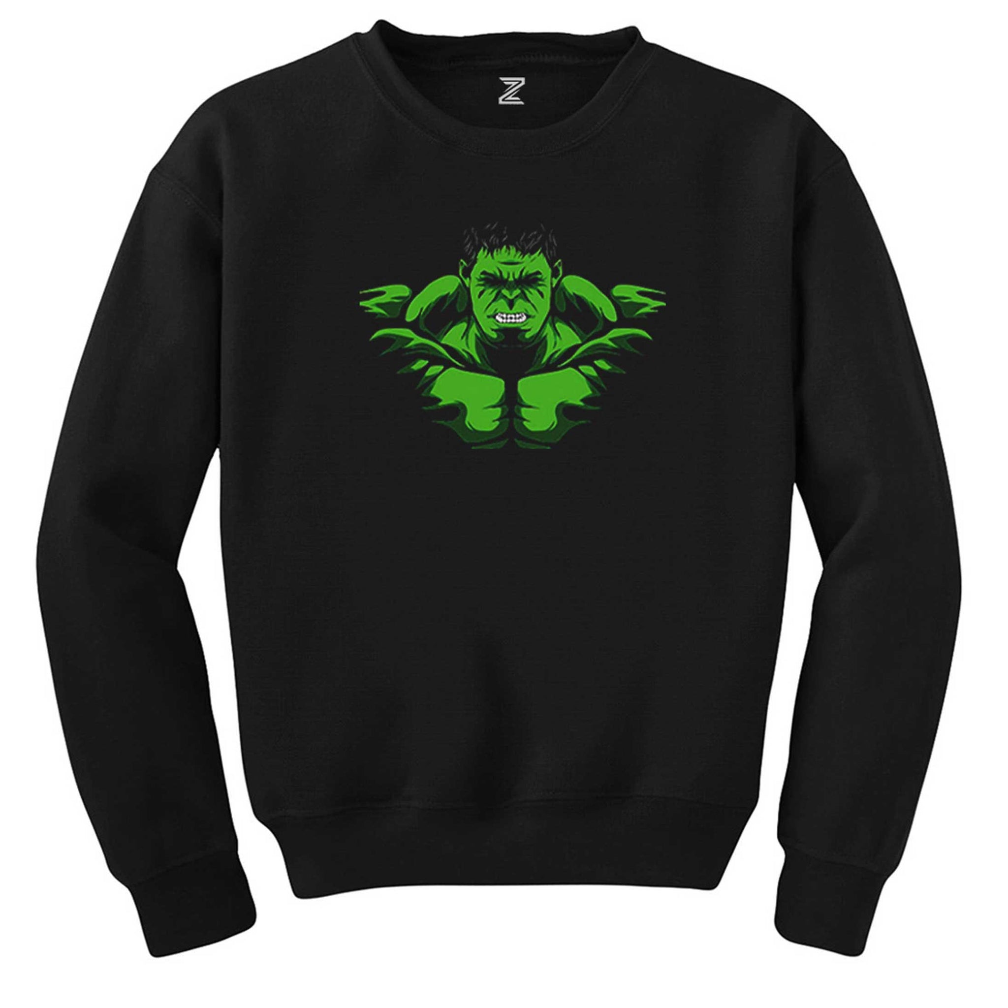 Hulk Angry Siyah Sweatshirt - Zepplingiyim