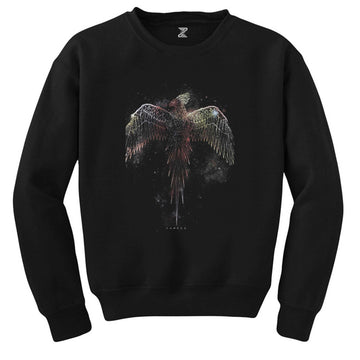 Anka Kuşu Phoenix Siyah Sweatshirt - Zepplingiyim