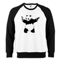 Panda Guns Reglan Kol Beyaz Sweatshirt - Zepplingiyim