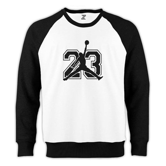 Jordan Black 23 Reglan Kol Beyaz Sweatshirt - Zepplingiyim
