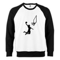 Basketball Smack Silhouette Reglan Kol Beyaz Sweatshirt - Zepplingiyim