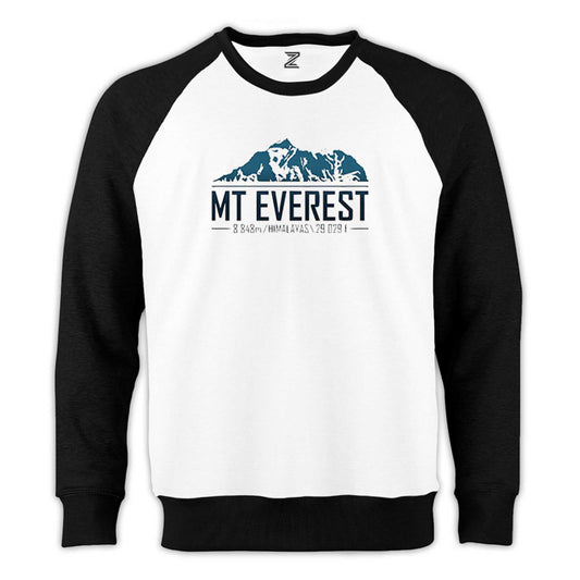 Everest 8848 m Reglan Kol Beyaz Sweatshirt - Zepplingiyim