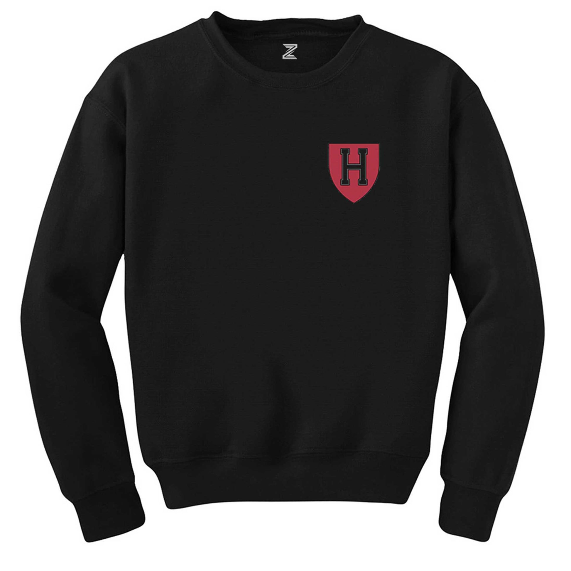Harvard University Red Logo Siyah Sweatshirt - Zepplingiyim